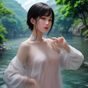 读者语言爱好者CC的头像，女性，书卷气，图书馆背景
